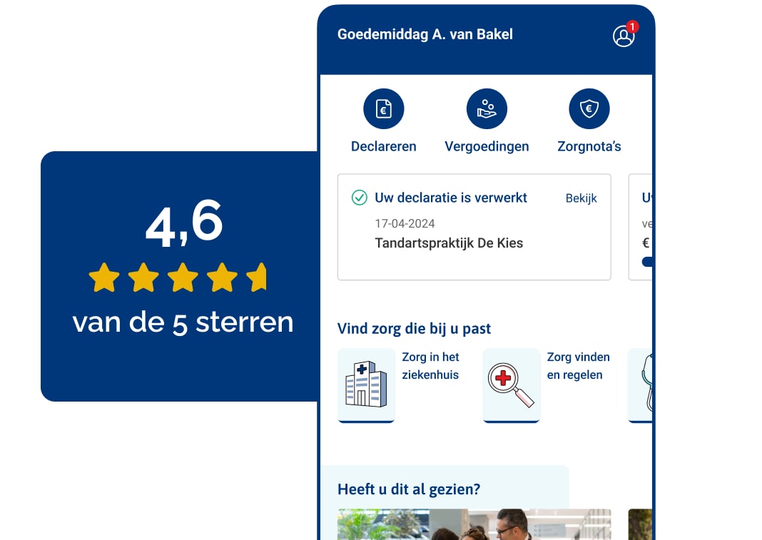UMC Zorg app met een reviewscore van 4,6 van de 5 sterren